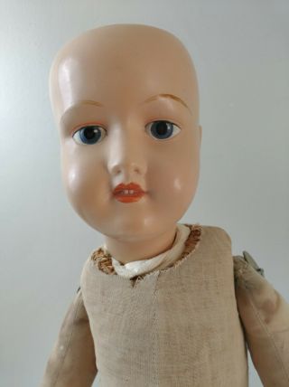 Antique Marks Brothers Boston Usa Celluloid Head Cloth Body Vintage Doll 20 "