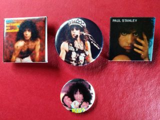 Set Of 4 Kiss Pins (paul Stanley - 1980 