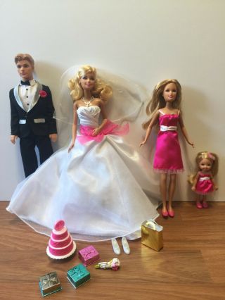Barbie I Can Be A Bride Wedding Set.  Barbie,  Ken,  Skipper,  Kelly