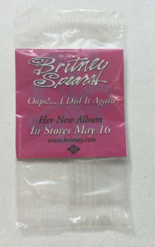 Britney Spears 2000 Oops.  I Did It Again Rare Promo Temporary Tattoo