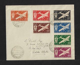 French Somalia Djibouti To Ethiopia Air Mail Cover 1944