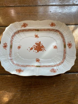 Herend Chinese Bouquet Rust 12” Serving Platter.