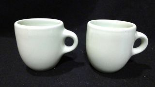 Pair Russel Wright Iroquois Coffee Mugs Lettuce Green