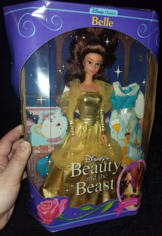 1991 Mattel Disney Classics Belle Beauty & The Beast Doll 2433 Nrfb Box