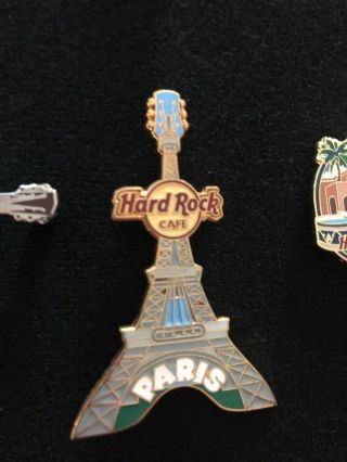 Hard Rock Cafe Pin Paris Eiffel Tower Facade Hat Lapel Guitar Logo France