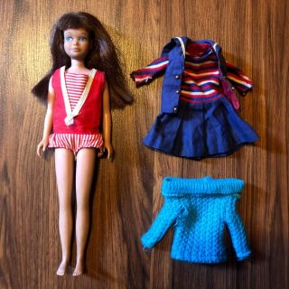 Vintage 1963 Brunette Skipper Barbie Doll With Clothing