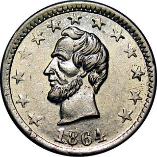 1864 Abraham Lincoln Clr Patriotic Civil War Token R8 Pcgs