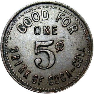 Clearwater South Carolina Good For Token Seminole Mfg 5 Cent Drink Of Coca - Cola