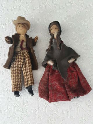 Vintage Doll House Dolls Grecon Made In England Man And Woman