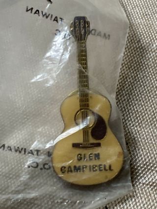 Vintage 1970’s Glen Campbell Classic Rock & Roll Band Guitar Lapel Hat Tie Pin