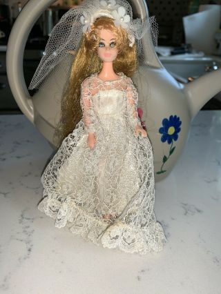 Vintage Topper Dawn Doll Wedding Gown Dress