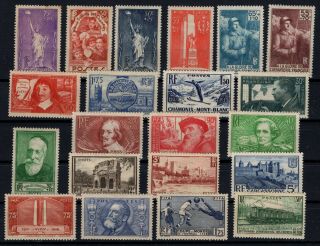 Pp135348/ France Stamps – Years 1936 - 1938 Mh Semi Modern Lot – Cv 145 $