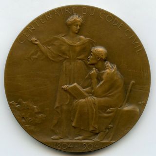 France Bronze Medal by Vernon Marianne Centenary of the Civil Code 1904,  Boxed 3