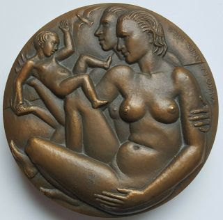 Finland - Kauko Rasanen 1982,  2 Part Bronze Art Medal " The Finnish Parliament "