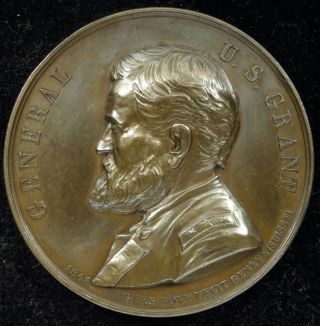 1868 General Ulysses S.  Grant Medal Hughes Bovy 60.  5 Mm Copper Dewitt 1868 - 2