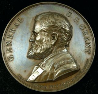1868 General Ulysses S.  Grant Medal Hughes Bovy 60.  5 mm Copper DeWitt 1868 - 2 2