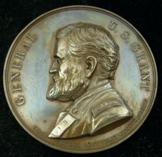 1868 General Ulysses S.  Grant Medal Hughes Bovy 60.  5 mm Copper DeWitt 1868 - 2 3