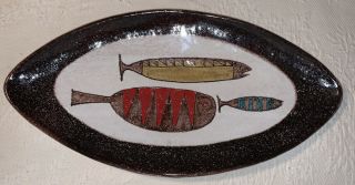 Aldo Londi Bitossi Italian Art Pottery Fish Platter Early 50s MCM LARGE 18 1/2” 2