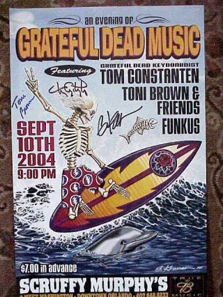 Grateful Dead Sept 10,  2004 Orlando,  Fl Concert Poster Signed Tom Constanten