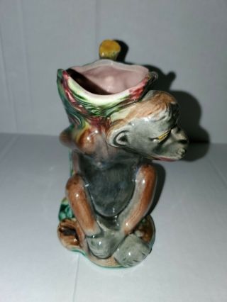 Majolica Monkey Pitcher 19th Century Very Collectible