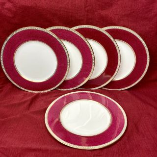 Set Of 7 Wedgwood Ulander Powder Ruby Dinner Plate (s) 10 3/4 " W1813