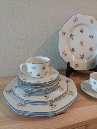 20 pc WEDGWOOD SPRINGTIME Ivory China Service for 4 Dinner Plates 3