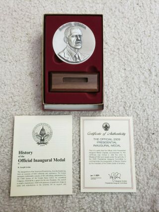 Rare 2009 " Official " Large Silver Inaugural Medal - President Barack Obama