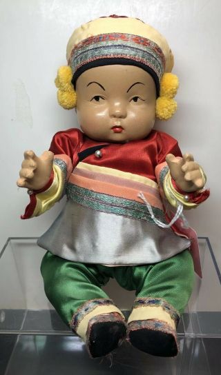 9” Vintage Antique Composition Cute Baby Doll Jointed Limbs From China 1930’s Sx