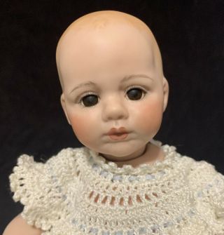 Seeley Australia Alan/ Alanna 1997 Artist Made All Bisque Porcelain Baby Doll 9”