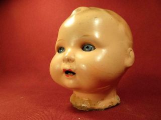 Antique Vintage Composition Doll Head Marked Germany Glass Eyes Open Mouth Baby