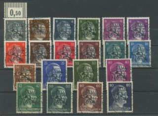 Germany Reich Occupation Local ??? Overprint Stamps Cancelled Cto Chemnitz