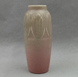 Rookwood Pottery Vase Pink Scarab Matte Glaze 8” 1921 American Arts & Crafts