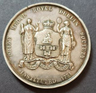 Royal Dublin Society 1862 Silver Award Medal For Short Horned Bull
