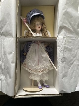 Vintage Franklin Heirloom Little Bo Peep Porcelain Doll 17 "