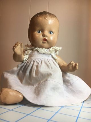 Antique Composition Baby Doll With Painted Eyes Approx.  10 "