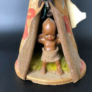 Vintage Native American Indian Teepee Doll The Cherokees Qualia Reservation