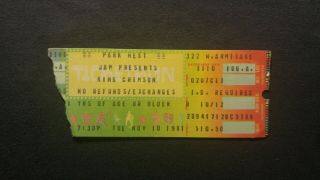 King Crimson Concert Ticket Stub 11/10/1981 Chicago,  Il