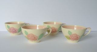 4 Susie Cooper Pink Patricia Rose Tea Cups No Saucers