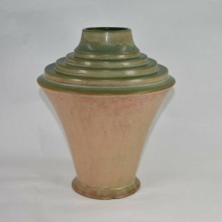 Vintage Roseville Pottery Futura Art Deco Stepped Urn 395 - 10 2