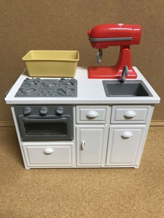 My Life 18 " Doll Kitchen Island Baking Set Mixer Basket
