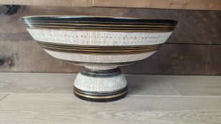 Rare Italian Art Studio Pottery Pedestal Fruit Bowl.  Handmade 1960.