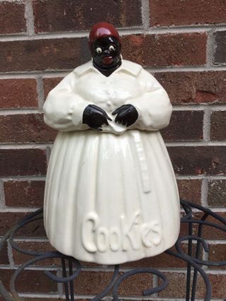 Vintage Mccoy Pottery Aunt Mammy Cookie Jar Black Americana