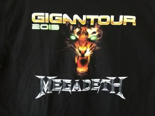 Megadeth Gigantour Tiger Concert T Shirt 2013
