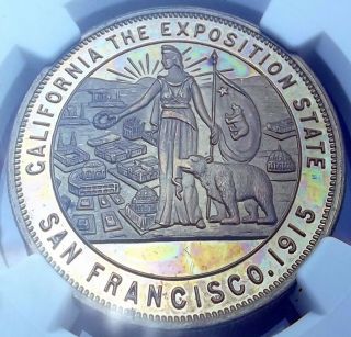 1915 Panama Pacific Expo Tower of Jewels Medal - HK - 415,  MS64 DPL NGC - Token 3