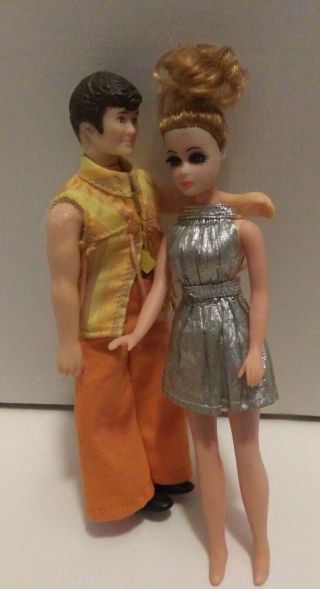 1970 Topper Dawn Doll Updo & Lashes & Horsman Boy - Both Have Clothes - Silver Dress 2