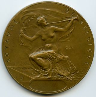 Belgium Art Nouveau Medal Liege International Exposition 1905 By Dubois