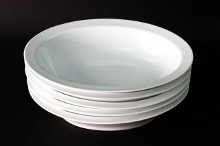 Richard Ginori Impero Bianco White Oval Deep Platter Rimmed Bowls 9.  75 " Set Of 5