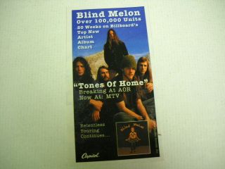 Blind Melon Tones Of Home Is Breaking.  1993 Music Biz Promo Advert