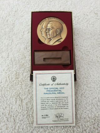 2013 Official Bronze Inaugural Medal - President Barack Obama And Joe Biden