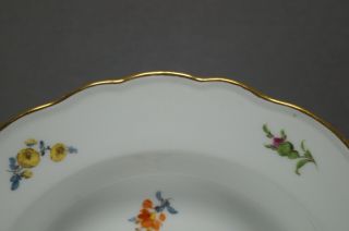 Meissen Hand Painted Floral & Gold Deep Plate / Rimmed Soup Bowl Circa 1860 - 1924 3